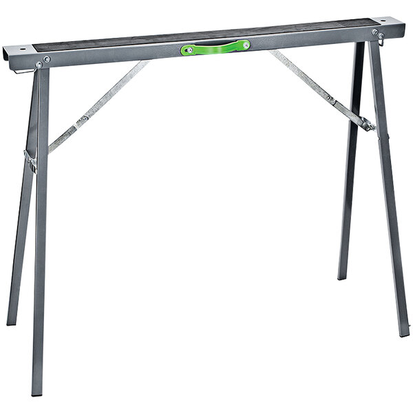 A Genesis metal sawhorse with green accents.