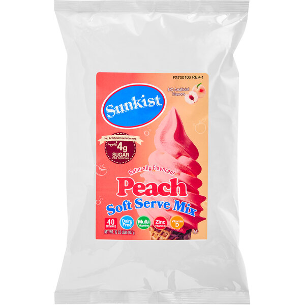 Sunkist Peach Soft Serve Mix 2 lb. 5/Case