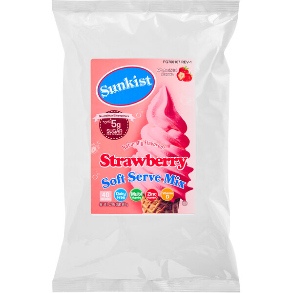 Sunkist Strawberry Soft Serve Base 2 lb. 5/Case