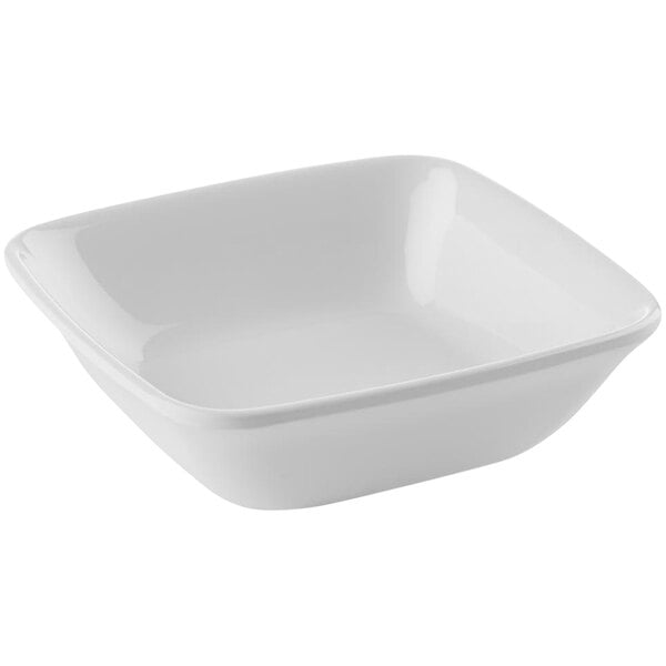 A white square APS melamine bowl.