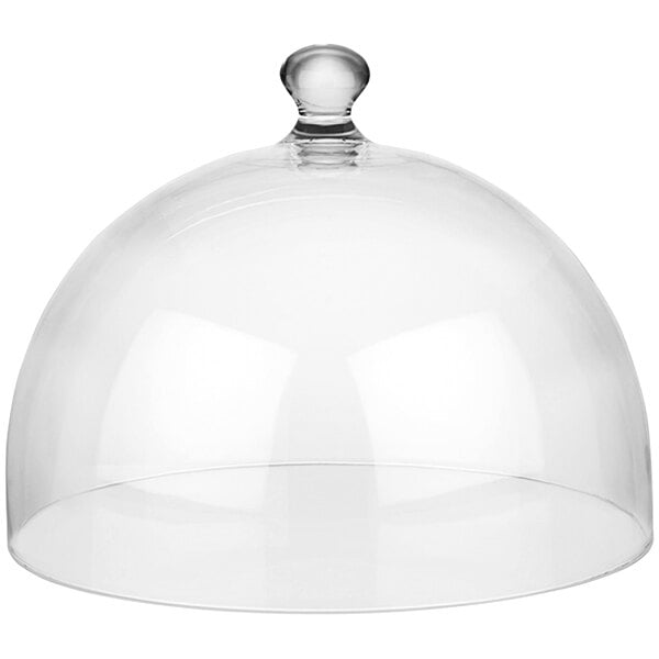 A clear polycarbonate cloche with a glass top.