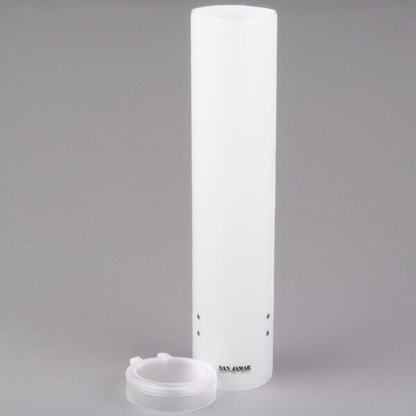 San Jamar C3165WH PullType White Wall Mount 4 10 oz. Water Cup Dispenser with Flip Cap