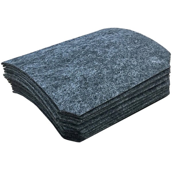 A stack of grey felt pads.