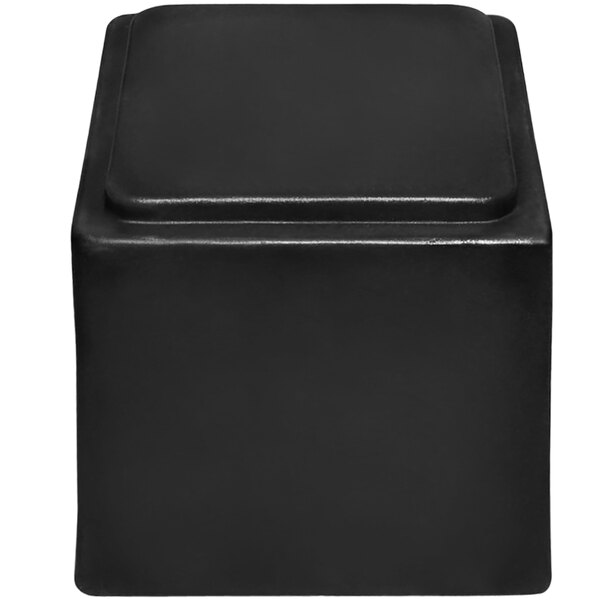 A black rectangular MasonWays plastic cube with a lid.
