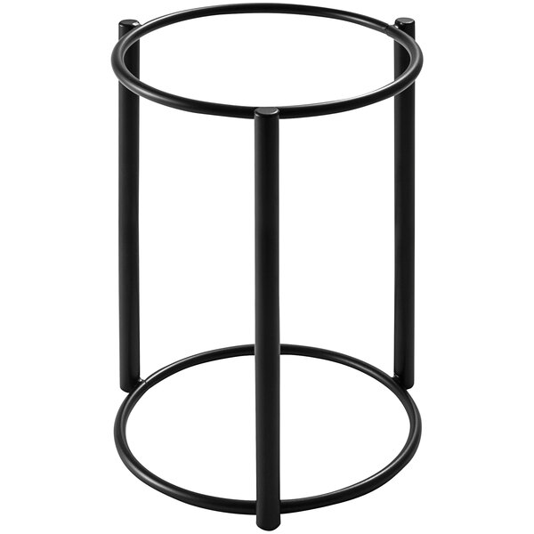 An Abert Cosmo black metal buffet stand with a circular base.