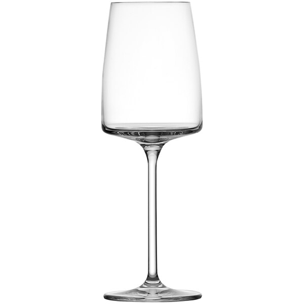A Schott Zwiesel white wine glass with a long stem.