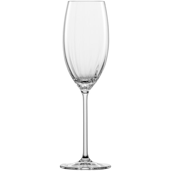 A clear Schott Zwiesel Wineshine flute wine glass with a stem.