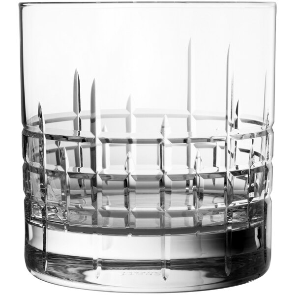 A Schott Zwiesel double old fashioned glass with a clear surface.