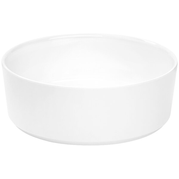A white APS melamine bowl.