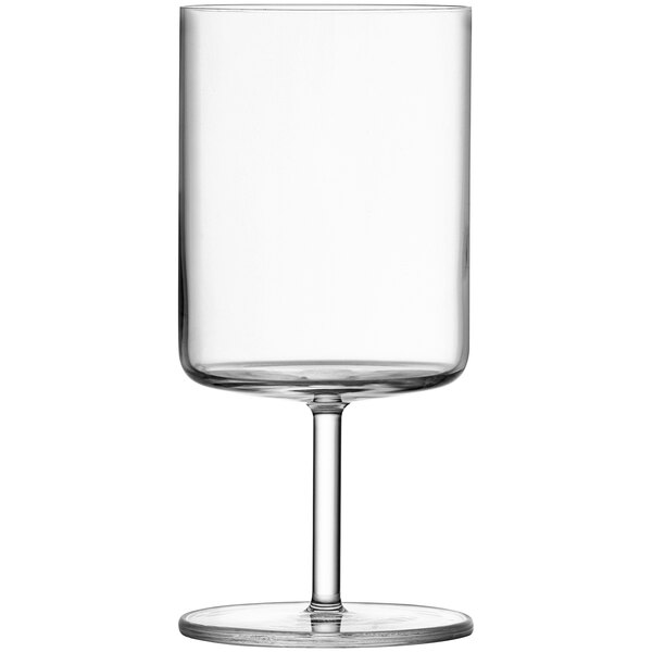 A clear Schott Zwiesel wine goblet with a stem.