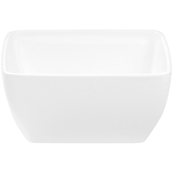 A white square APS Pure melamine bowl.