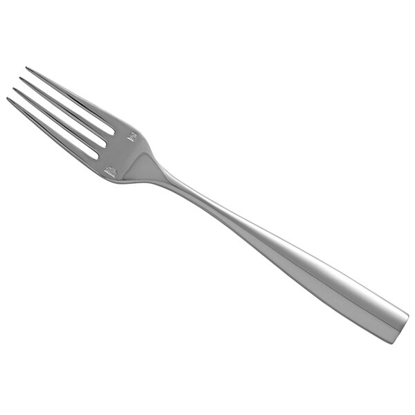 A close-up of a Sant'Andrea Vasari stainless steel salad/dessert fork with a silver handle.