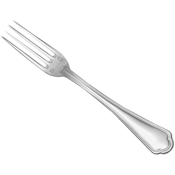 A Sant'Andrea Rossini stainless steel European table fork with a silver handle.