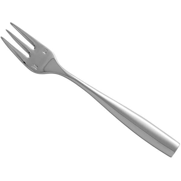 A Sant'Andrea Vasari stainless steel oyster/cocktail fork with a silver handle.