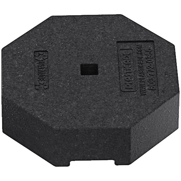 A black square hole rubber base for Plasticade Power Posts.
