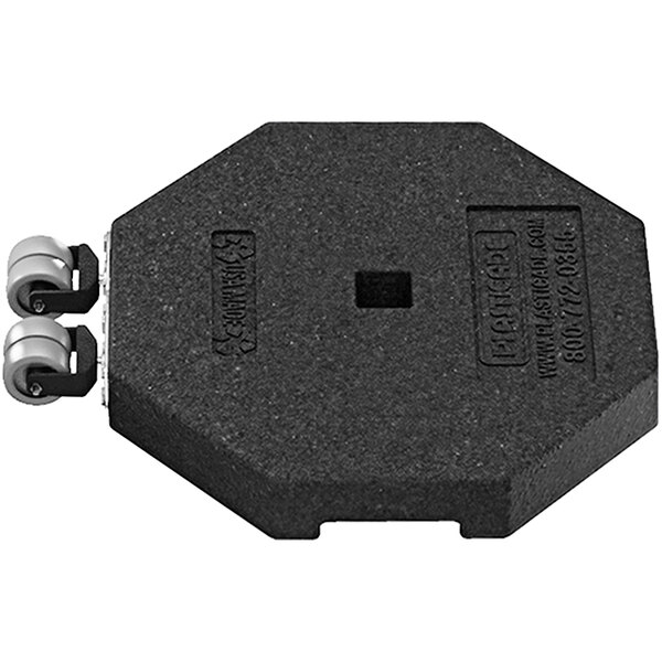 Plasticade 30 lb. Black Square Hole Rubber Base with Wheels for Plasticade RAP Power Posts 800