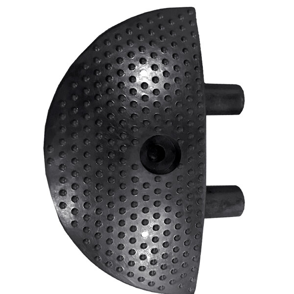 A black Plasticade Premium rubber end cap with holes.