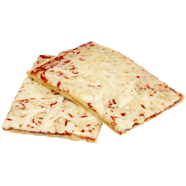 Two MAX rectangular Whole Grain Cheese Pizzas on a white background.