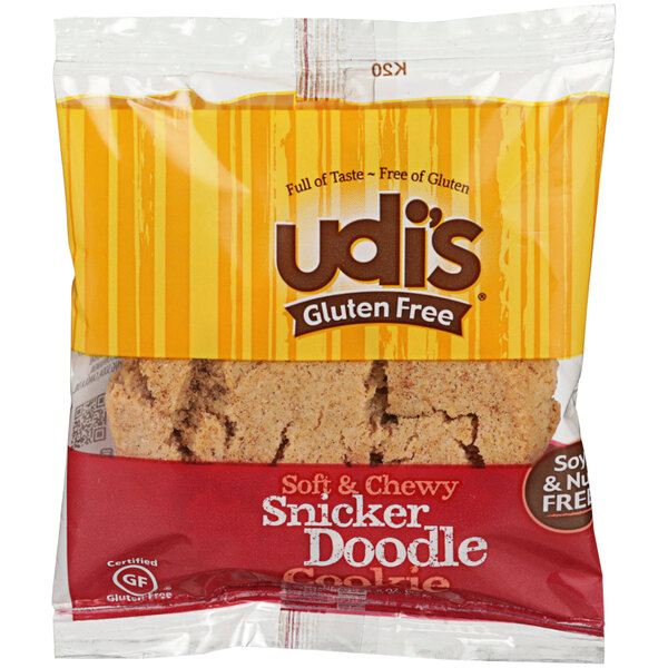 A package of Udi's Gluten-Free Snickerdoodle Cookies.
