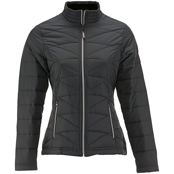 RefrigiWear Women's Black Quilted Jacket 0423RBLKLAR Large