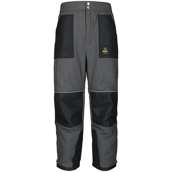 RefrigiWear 3XL grey insulated pants with black patches.
