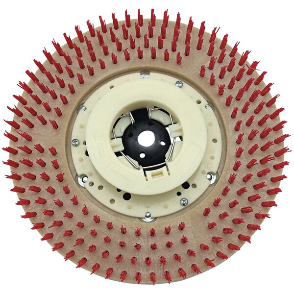 A Powr-Flite 11" right pad driver with a black circular clutch plate and red bristles.