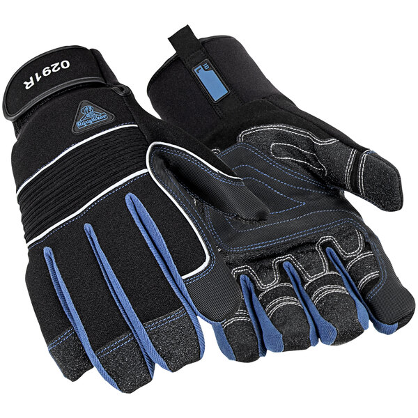A pair of black RefrigiWear Frostline gloves.