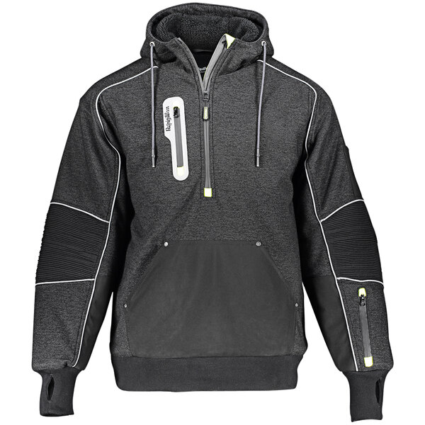 A black RefrigiWear jacket with grey accents and a zipper.