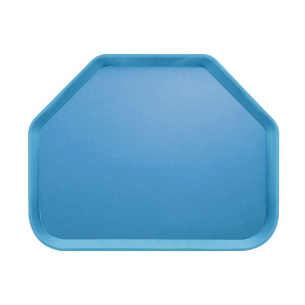 A blue tray with a trapezoid shape.