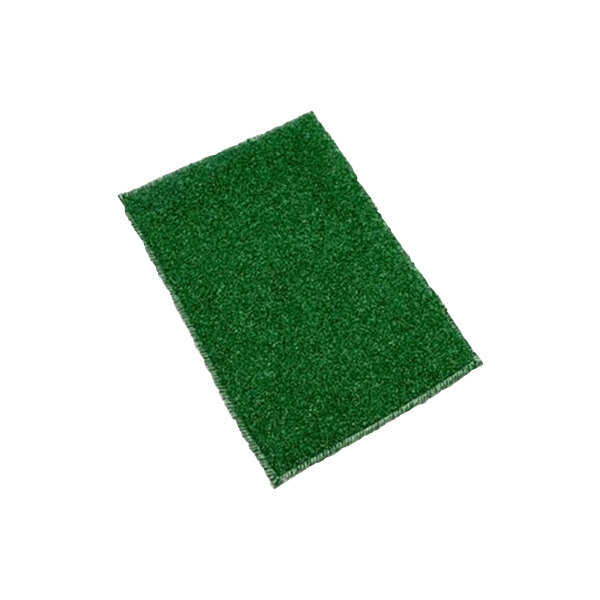 A green rectangular Powr-Flite grout cleaner pad.
