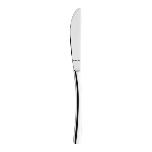 An Amefa Aurora stainless steel dessert knife with a silver handle.