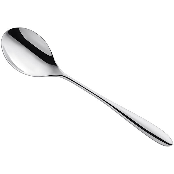 An Amefa Cuba stainless steel dessert spoon with a silver handle.