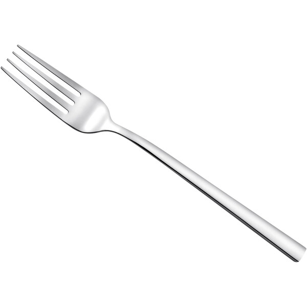 A close-up of an Amefa Caractere stainless steel table fork with a silver handle.