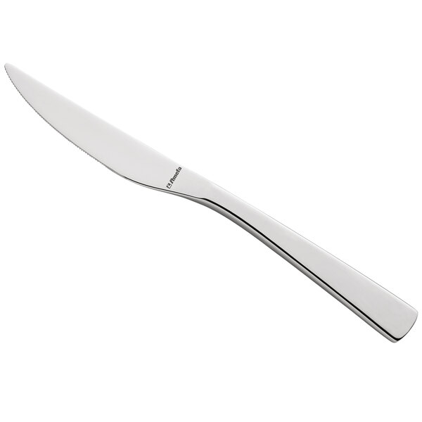 An Amefa Livia stainless steel dessert knife with a silver handle.