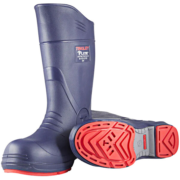 TINGLEY 16" Neoprene Work Boots With Steel Toe & Chevron Outsole - Waterproof, Chemical Resistant For Food Processing, Industrial - Size 09, Brick Red - View #10