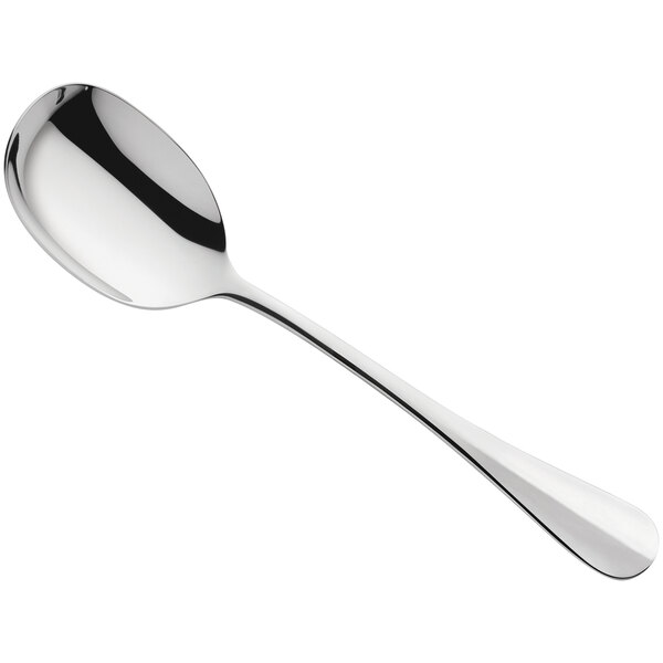 An Amefa stainless steel vegetable spoon with a long handle and a silver finish.