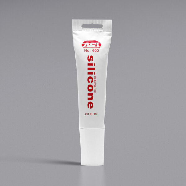 An American Sealants tube of red high-temperature RTV silicone sealant with red and white text.