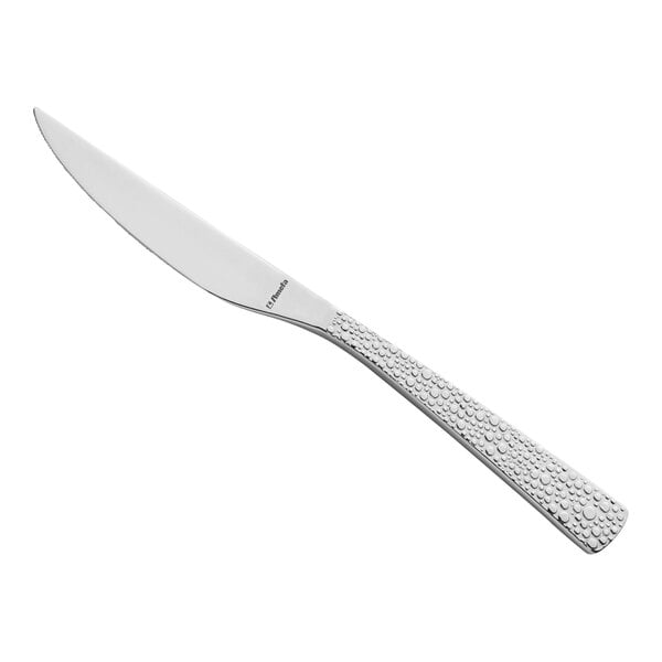 An Amefa Livia Ronda stainless steel dessert knife with a silver handle.