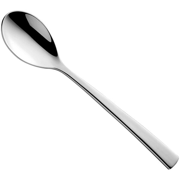 An Amefa Aurora stainless steel teaspoon with a long handle and a silver spoon.