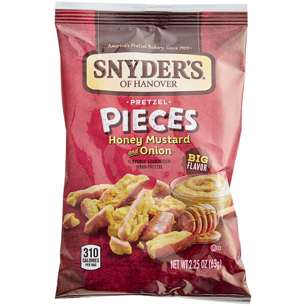 Snyder's of Hanover Honey Mustard & Onion Pretzel Pieces 2.25 oz. 60/Case