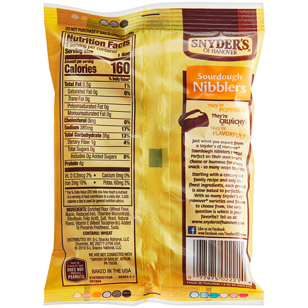 Snyder's of Hanover Sourdough Pretzel Nibblers 1.5 oz. 60/Case