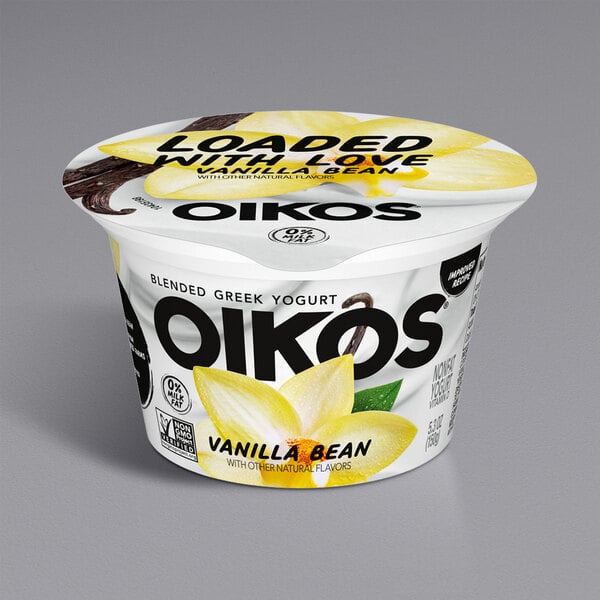 Oikos Core Vanilla Greek Yogurt 5.3 oz. - 12/Case
