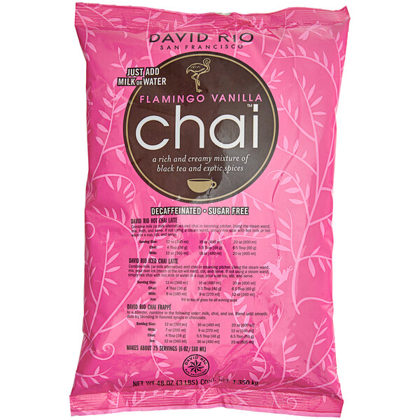 David Rio Flamingo Vanilla™ Decaf SugarFree Chai Tea Latte Mix 3 lb.