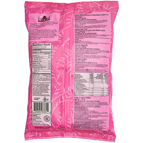David Rio Flamingo Vanilla™ Decaf SugarFree Chai Tea Latte Mix 3 lb.