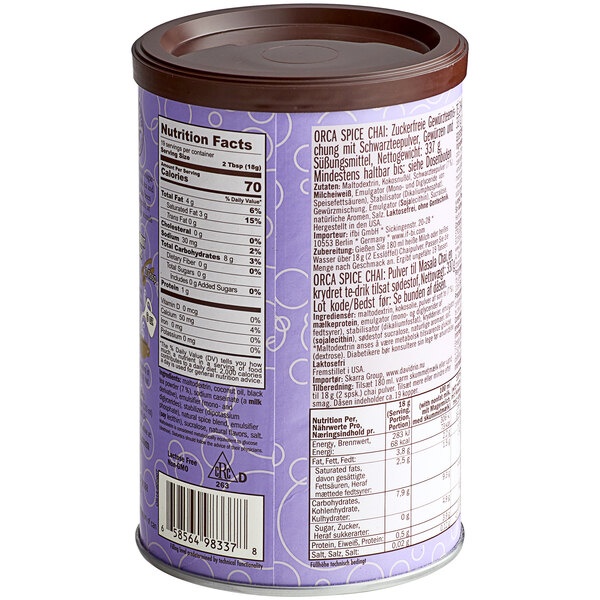 David Rio Orca Spice™ SugarFree Chai Tea Latte Mix 11.9 oz.