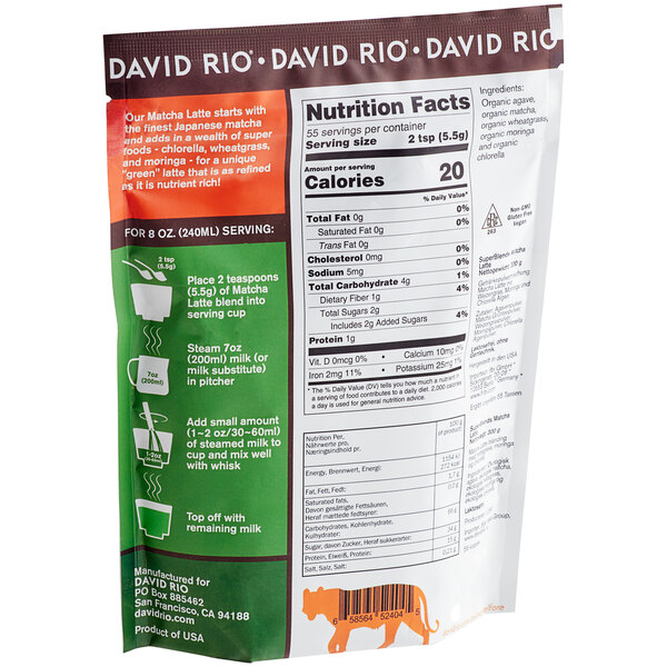 David Rio Super Blends Matcha Latte Mix 10.6 oz.