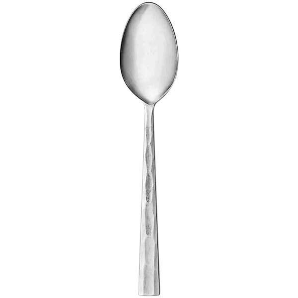 A Libbey Silver Forest stainless steel teaspoon with a handle on a white background.