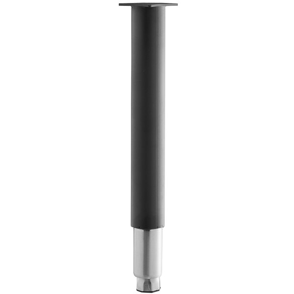 A black and silver metal replacement leg for a convection oven.