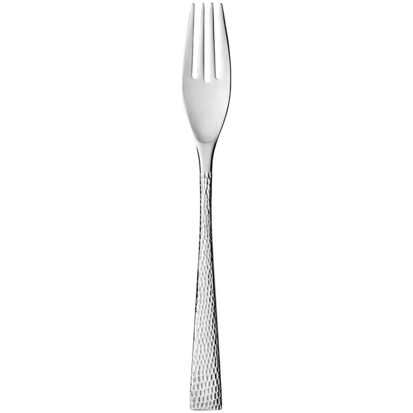 A Reserve by Libbey stainless steel salad fork with a textured silver handle.