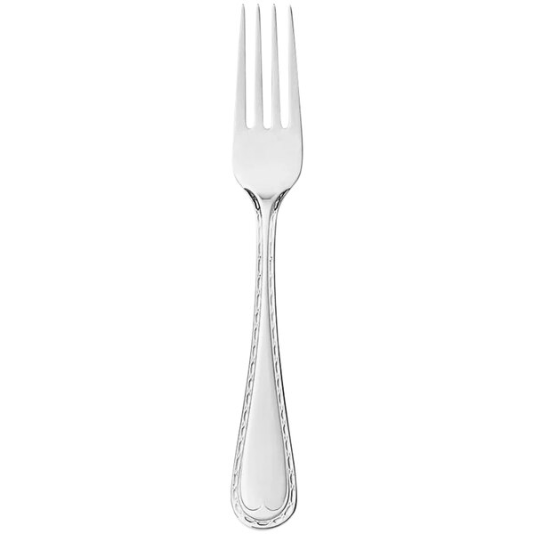 A silver stainless steel Reserve by Libbey dinner fork with a silver handle.
